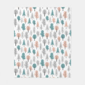 Niedliches Gekritzel-Waldmuster Fleecedecke (Vorderseite)