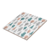 Niedliches Gekritzel-Waldmuster Fliese (Seite)