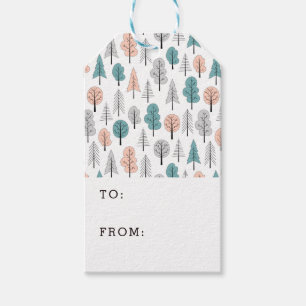 Niedliches Gekritzel-Waldmuster Geschenkanhänger