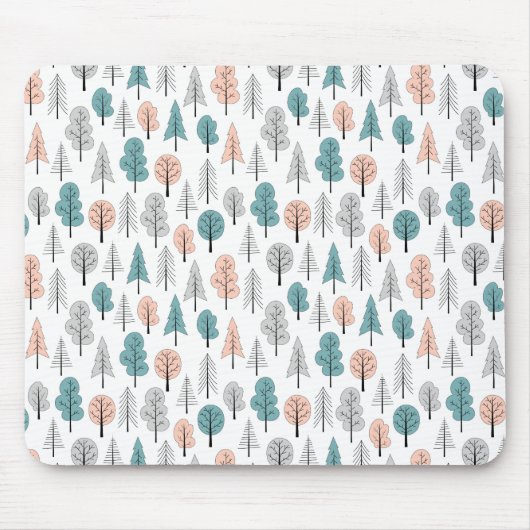Niedliches Gekritzel-Waldmuster Mousepad (Vorne)