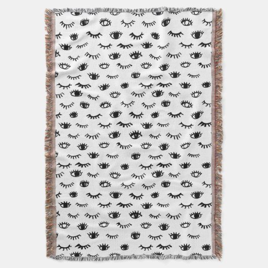 Niedliches Gekritzeleyelash-Muster Decke (Vorderseite Vertikal)
