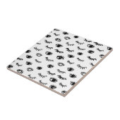 Niedliches Gekritzeleyelash-Muster Fliese (Seite)