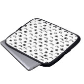 Niedliches Gekritzeleyelash-Muster Laptopschutzhülle (Vorne Knopf)