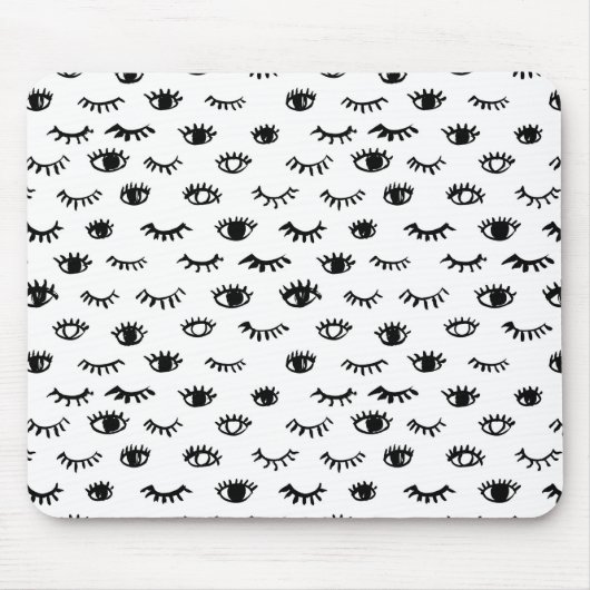 Niedliches Gekritzeleyelash-Muster Mousepad (Vorne)