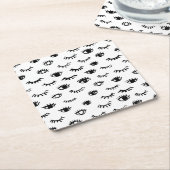 Niedliches Gekritzeleyelash-Muster Rechteckiger Pappuntersetzer (angewinkelt)