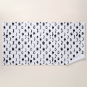 Niedliches Gekritzeleyelash-Muster Strandtuch (Vorderseite)