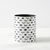 Niedliches Gekritzeleyelash-Muster Tasse (Zentrum)