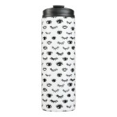 Niedliches Gekritzeleyelash-Muster Thermosbecher (Vorderseite)