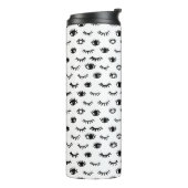 Niedliches Gekritzeleyelash-Muster Thermosbecher (Nach links gedreht)