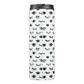 Niedliches Gekritzeleyelash-Muster Thermosbecher (Rückseite)