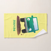 Niedliches Geländefahrzeug Cartoon Badhandtuch Set (Handtuch)