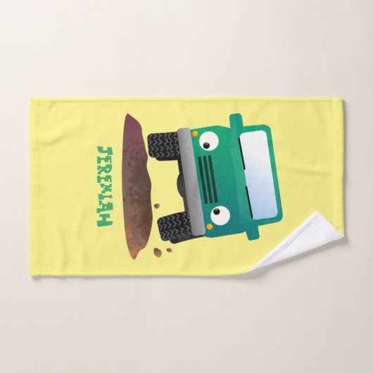 Niedliches Geländefahrzeug Cartoon Badhandtuch Set (Handtuch)