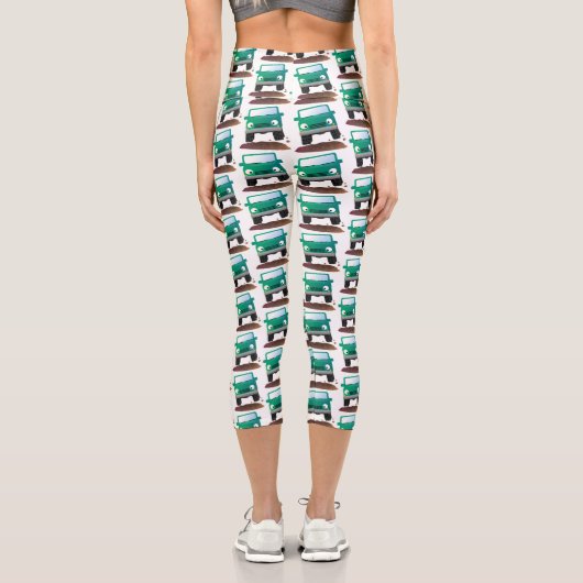 Niedliches Geländefahrzeug Cartoon Capri Leggings (Rückseite)