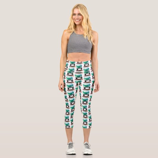 Niedliches Geländefahrzeug Cartoon Capri Leggings (Vorderseite)