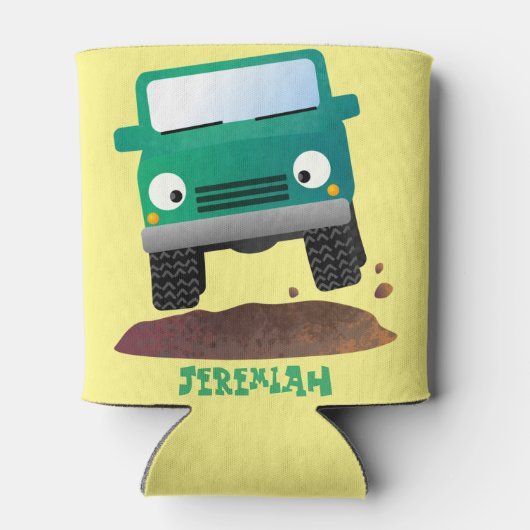 Niedliches Geländefahrzeug Cartoon Dosenkühler (Rückseite)