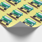 Niedliches Geländefahrzeug Cartoon Geschenkpapier (Ecke)