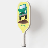 Niedliches Geländefahrzeug Cartoon Pickleball Schläger (Links)