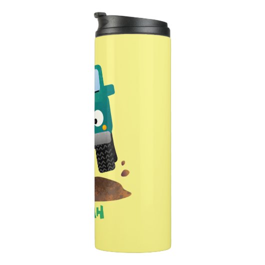 Niedliches Geländefahrzeug Cartoon Thermosbecher (Nach rechts gedreht)
