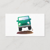 Niedliches Geländefahrzeug Cartoon Visitenkarte (Rückseite)