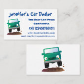 Niedliches Geländefahrzeug Cartoon Visitenkarte (Vorne/Hinten)