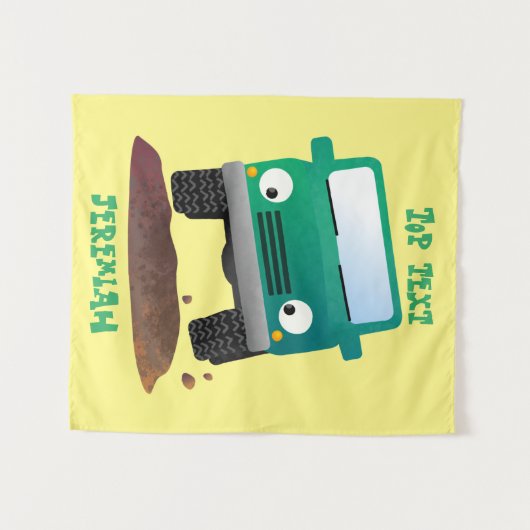 Niedliches Geländefahrzeug Cartoon Wandteppich (Vorderseite (Horizontal))