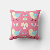 Niedliches Gelb- und Bläuenmuster Kissen (Rückseite)