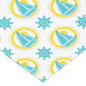 Niedliches Gelb- und Blaumuster Kurzer Tischläufer (Ecke)