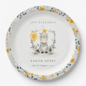 Niedliches Gelbbaby Zebra Foliage jedes Lebensalte Pappteller (Vorderseite)