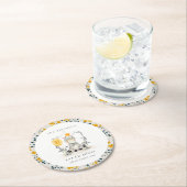 Niedliches Gelbbaby Zebra Foliage jedes Lebensalte Runder Pappuntersetzer (Vor Ort)