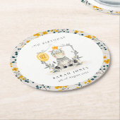 Niedliches Gelbbaby Zebra Foliage jedes Lebensalte Runder Pappuntersetzer (Angewinkelt)