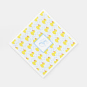 Niedliches Gelbente Muster Monogram Baby Girl Serviette (Ecke)