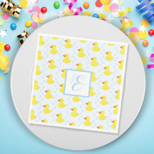 Niedliches Gelbente Muster Monogram Baby Girl Serviette