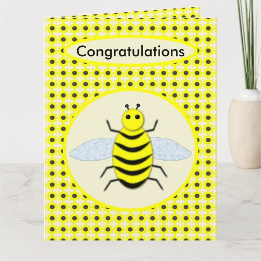 Niedliches Gelbes Bienengeschlecht offenbart neutr Karte (Vorderseite)