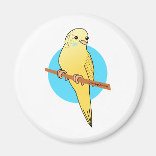 Niedliches gelbes Budgie Magnet