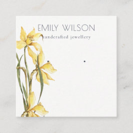 Niedliches Gelbes Daffodil-Stuhl Quadratische Visitenkarte