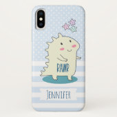 Niedliches Gelbes Dino mit glücklichen Sternen Case-Mate iPhone Hülle (Rückseite)