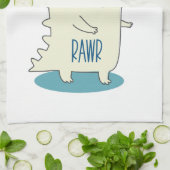 Niedliches Gelbes Dino mit glücklichen Sternen Geschirrtuch (Gefaltet)