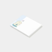 Niedliches Gelbes Dino mit glücklichen Sternen Post-it Klebezettel (angewinkelt)