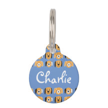 Niedliches gelbes Dog-Kopfmuster - benutzerdefinie