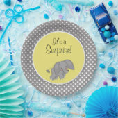 Niedliches gelbes Elefant-Geschlechts-neutrale Pappteller (Party)