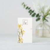 Niedliches gelbes, florales Logo-Nekklace-Display Visitenkarte (Stehend Vorderseite)
