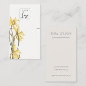 Niedliches gelbes, florales Logo-Nekklace-Display Visitenkarte (Vorne/Hinten)