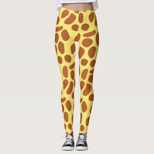 Niedliches gelbes Giraffenmuster Leggings (Vorderseite)