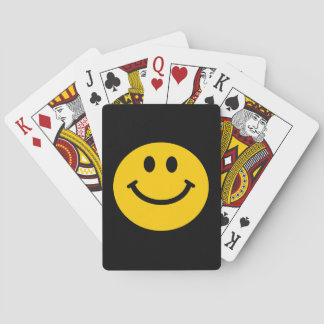 Niedliches gelbes glückliches Gesicht Spielkarten