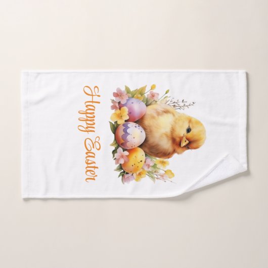 Niedliches Gelbes Hühnchen mit Eiern Badhandtuch Set (Handtuch)