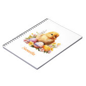 Niedliches Gelbes Hühnchen mit Eiern Notizblock (Linke Seite)