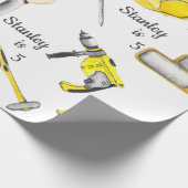 Niedliches gelbes Konstruktionsmuster Geschenkpapier (Ecke)