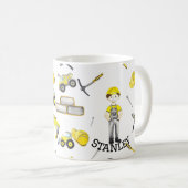 Niedliches gelbes Konstruktionsmuster Kaffeetasse (VorderseiteRechts)