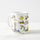 Niedliches gelbes Konstruktionsmuster Kaffeetasse (Vorderseite Links)