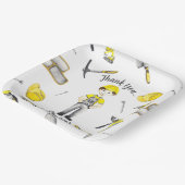 Niedliches gelbes Konstruktionsmuster Pappteller (Gewinkelt)